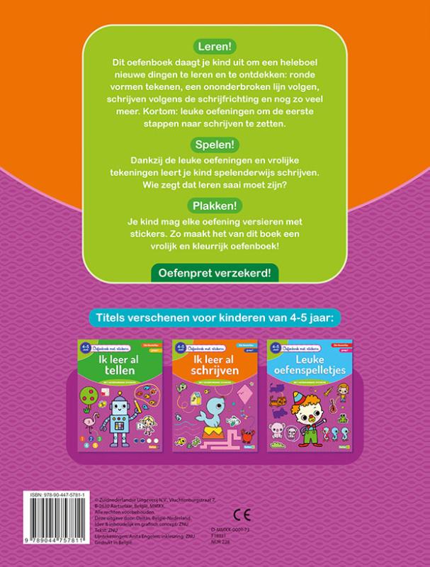 Achterkant van 4-5 jaar groep 1