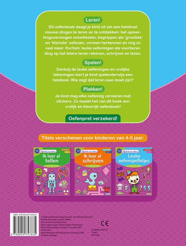 Achterkant van 4-5 jaar groep 1