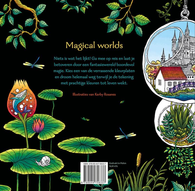 Achterkant van Magical worlds - Kleuren voor volwassenen
