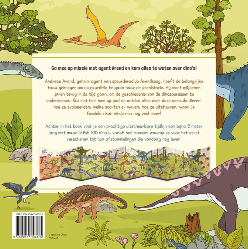 Achterkant van De wereld van de dinosaurussen
