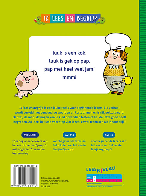 Achterkant van gek op pap