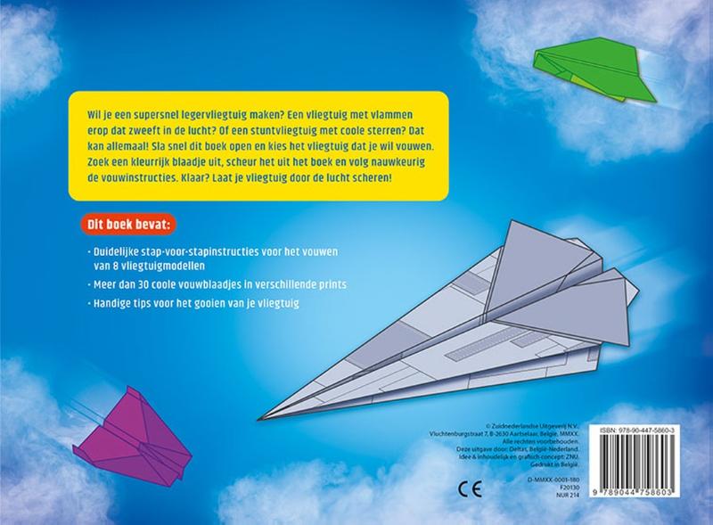 Achterkant van Papieren vliegtuigjes - stap voor stap