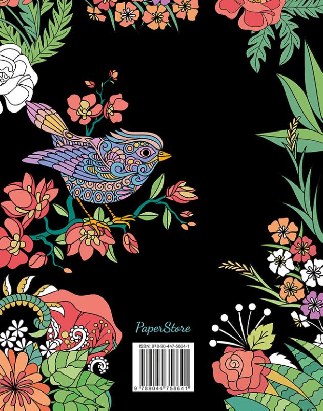 Achterkant van Beautiful Nature kleurboek