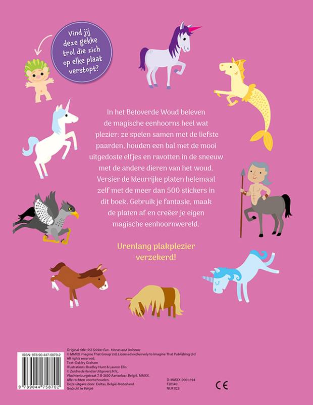 Achterkant van Super Stickerpret-Eenhoorns