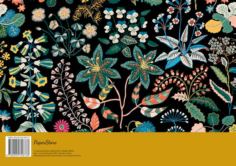 Achterkant van Weekplanner - Floral Black