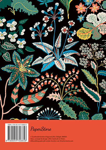 Achterkant van Dagplanner - Floral Black