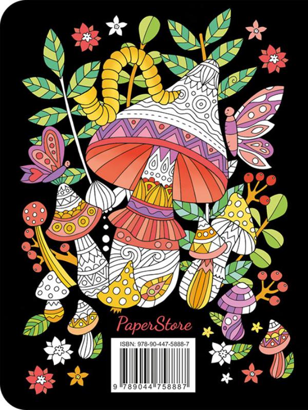 Achterkant van Magical Forest kleurboek
