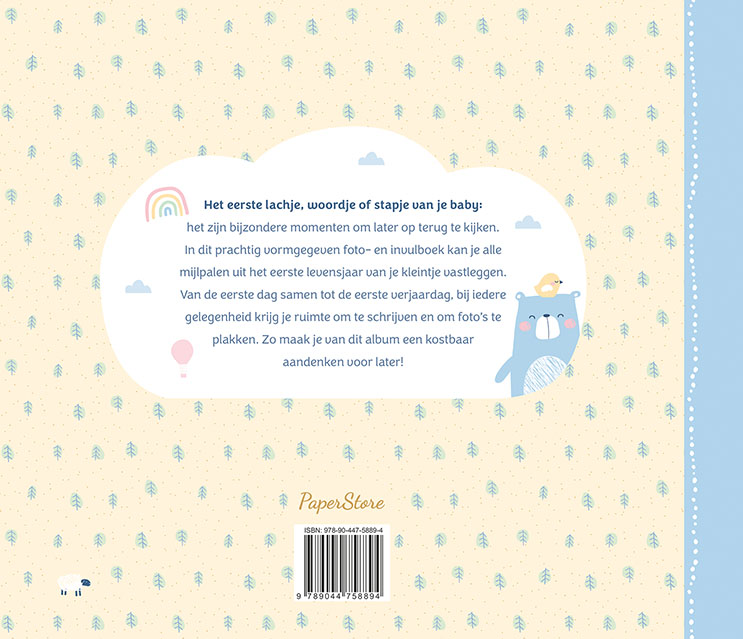 Achterkant van Mijn babyalbum