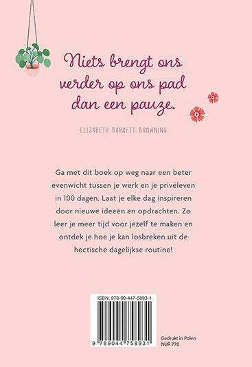 Achterkant van Meer rust en balans in 100 dagen