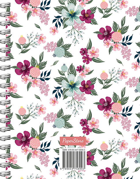 Achterkant van Romantic Garden spiraalboek groot (bullet)