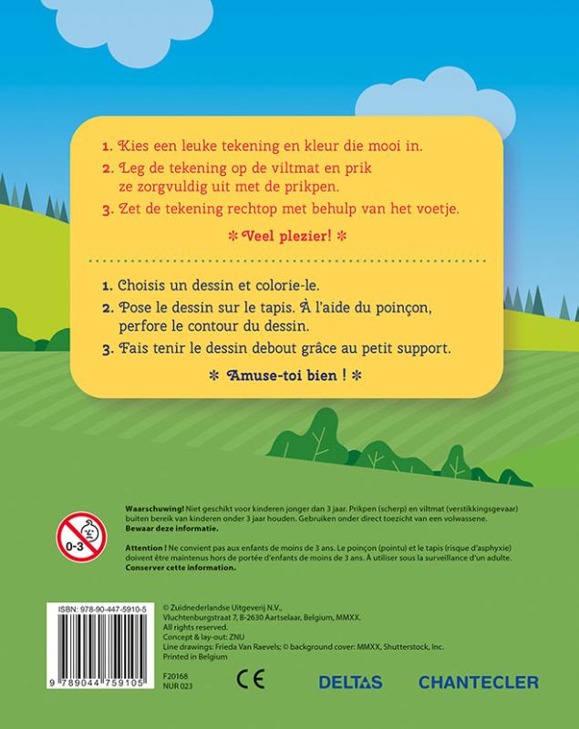 Achterkant van Paarden prikblok / Chevaux bloc à perforer