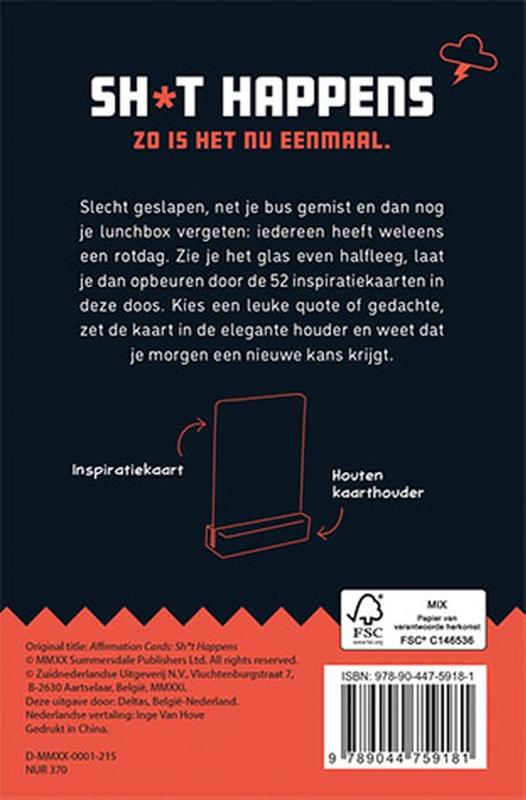 Achterkant van Shit happens
