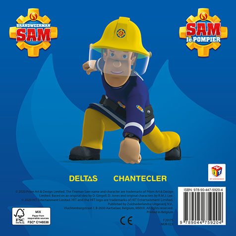 Achterkant van Brandweerman Sam Happy Coloring