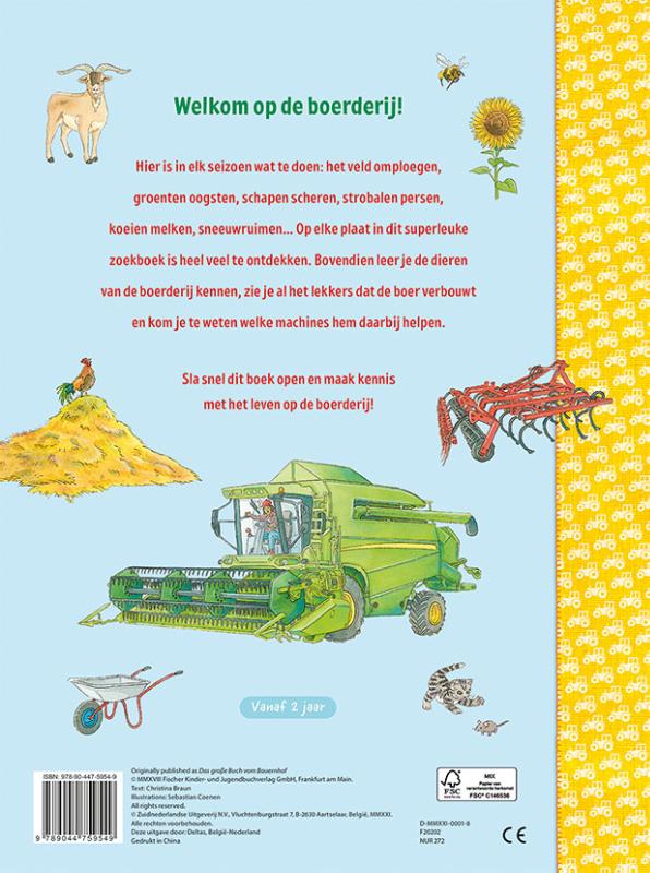 Achterkant van Kijk- en zoekboek - Op de boerderij