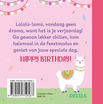 Achterkant van Hoera, je bent jarig!
