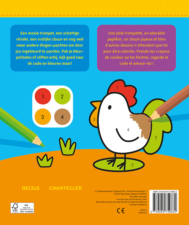 Achterkant van Kleuren op nummer (3-5 j.) / Coloriages codés (3-5 a.)