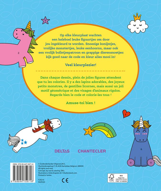 Achterkant van Funny Coloring - Kleuren op nummer / Funny Coloring - Coloriages codés