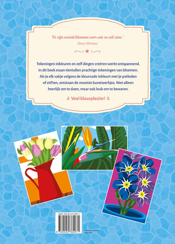 Achterkant van Kleuren op nummer voor volwassenen Bloemen