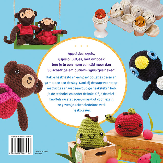 Achterkant van Snoezige knuffels haken