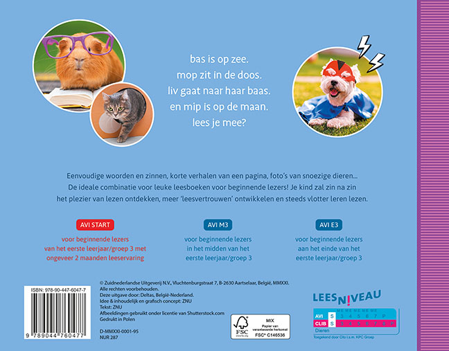 Achterkant van Leesbeesten! Bas is op zee