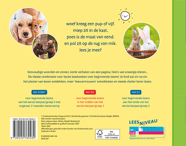 Achterkant van Leesbeesten! Poes is gek op eend