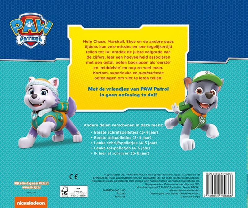 Achterkant van PAW Patrol Ik leer al tellen (5-6 j.)