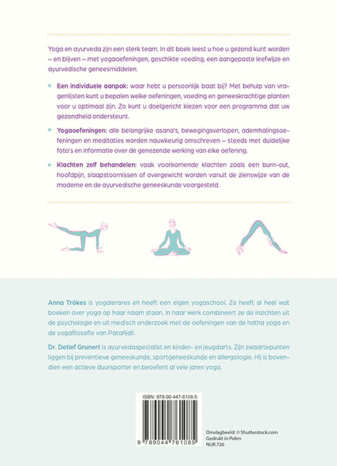 Achterkant van Gezond met yoga en ayurveda