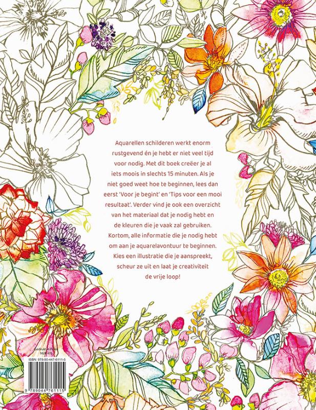 Achterkant van Bloemen schilderen in aquarel