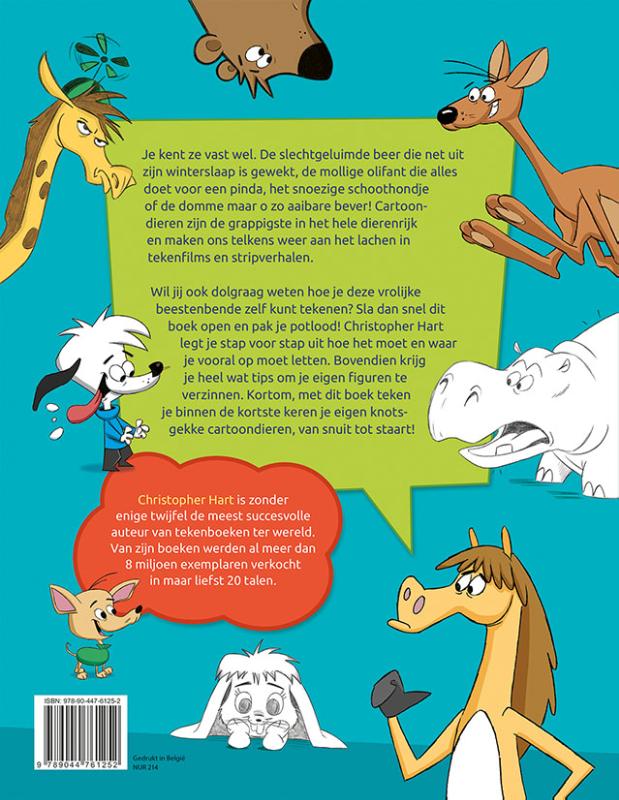 Achterkant van Dieren tekenen in cartoonstijl