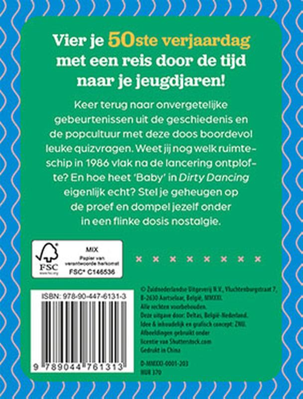 Achterkant van Verjaardagsquiz Hoera 50 jaar!