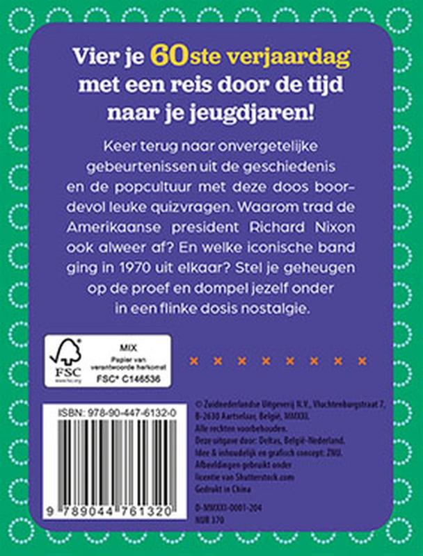 Achterkant van Verjaardagsquiz Hoera 60 jaar!