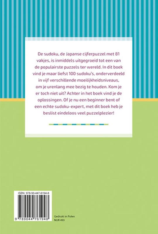 Achterkant van Train your brain! Sudoku's voor elke dag
