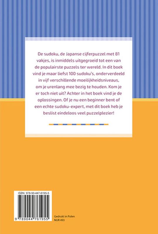 Achterkant van Train your brain! Sudoku's voor elk moment
