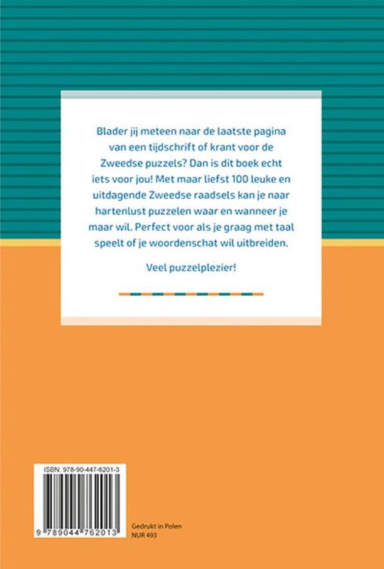 Achterkant van Train your brain! Zweedse puzzels