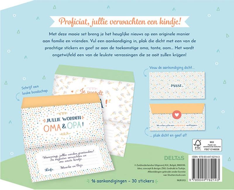 Achterkant van Baby op komst - Aankondigingen