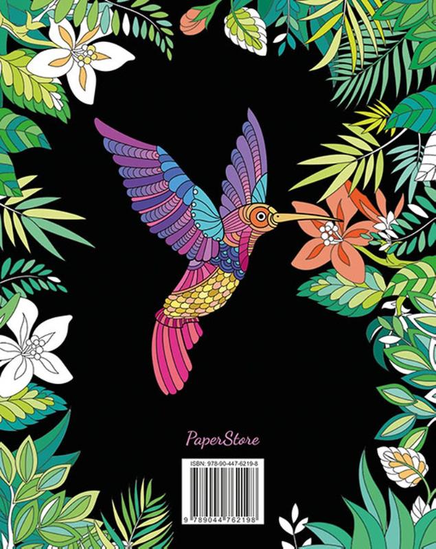 Achterkant van Lovely Birds kleurboek