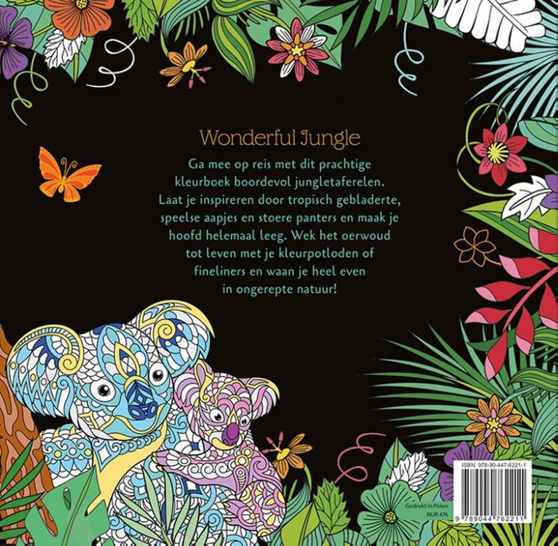 Achterkant van Wonderful Jungle - Kleuren voor volwassenen