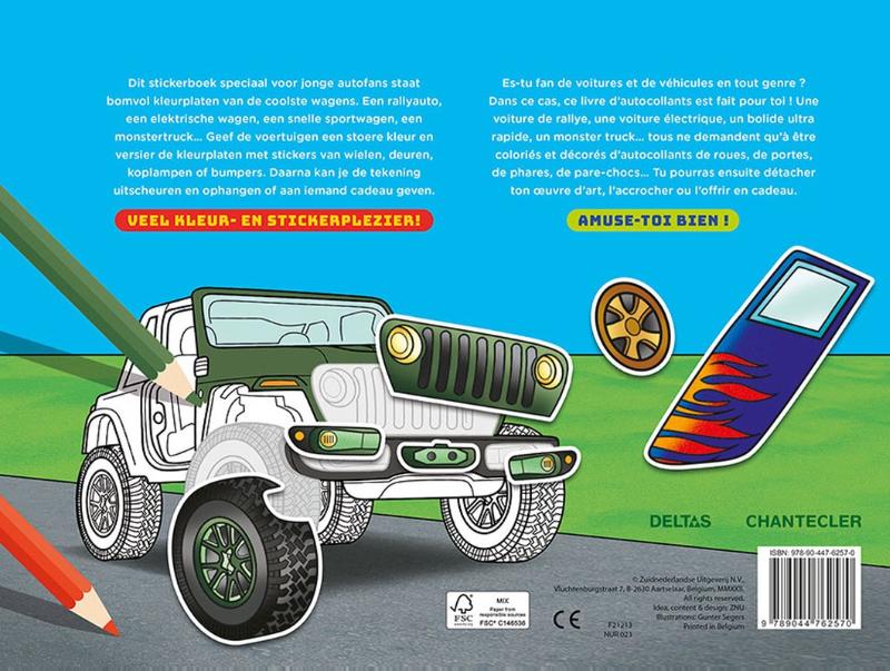 Achterkant van Color & Sticker Fun - Coole auto's / Color & Sticker Fun - Super voitures