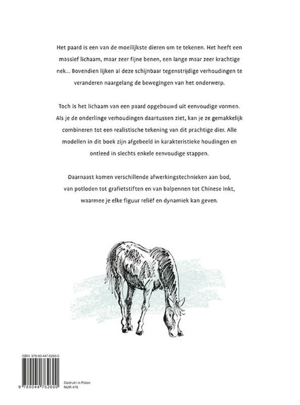 Achterkant van Stap voor stap paarden leren tekenen