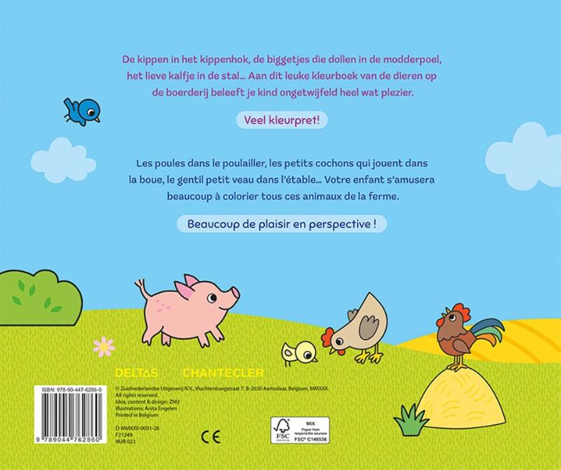 Achterkant van Happy Coloring - De dieren van de boerderij / Happy Coloring - Les animaux de la ferme