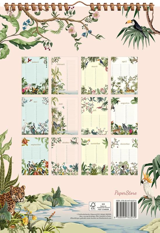 Achterkant van Verjaardagskalender - Tropical