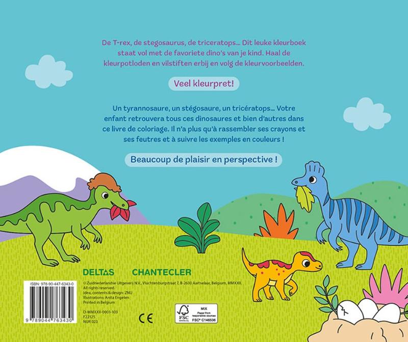 Achterkant van Happy Coloring - Leuke dino's / Happy Coloring - Les gentils dinos