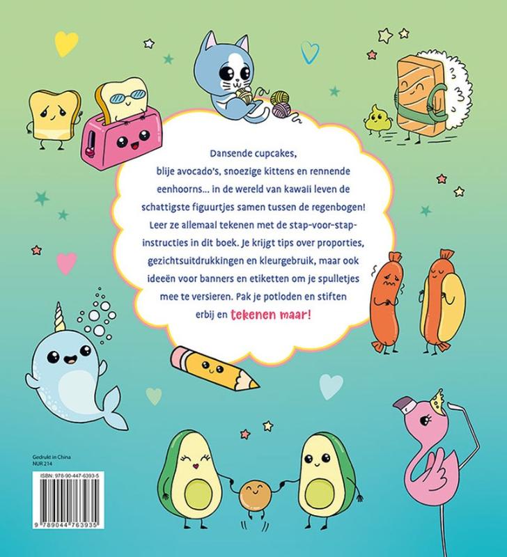 Achterkant van Stap voor stap kawaii leren tekenen