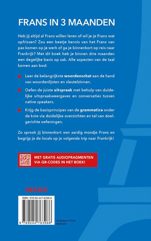 Achterkant van Frans in 3 maanden