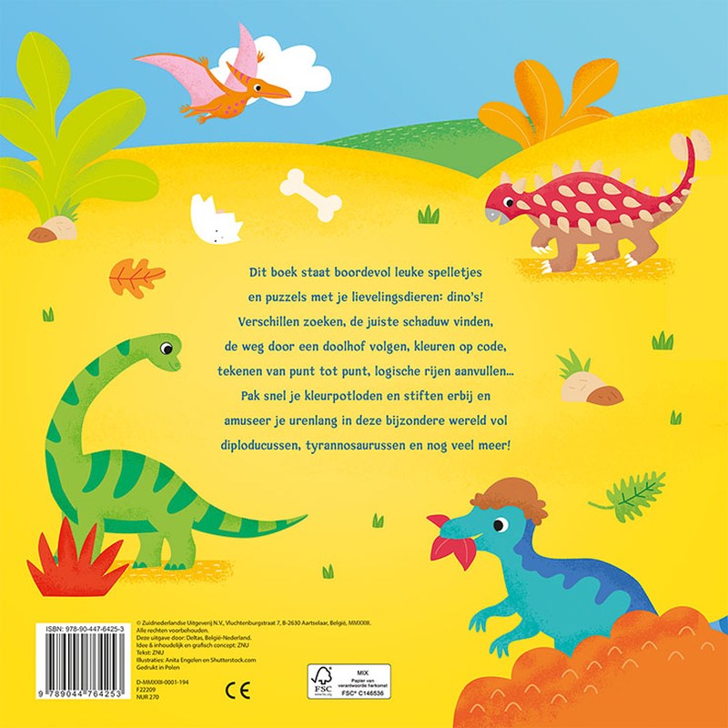 Achterkant van Het leukste dino spelletjesboek