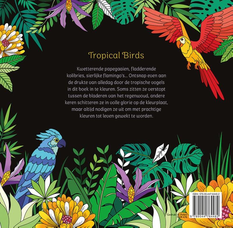 Achterkant van Tropical Birds - Kleuren voor volwassenen