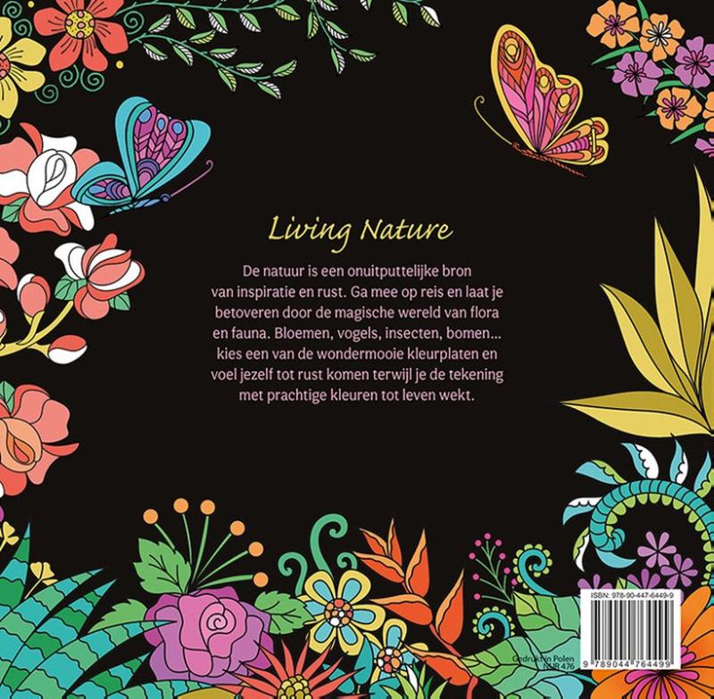 Achterkant van Living Nature - Kleuren voor volwassenen