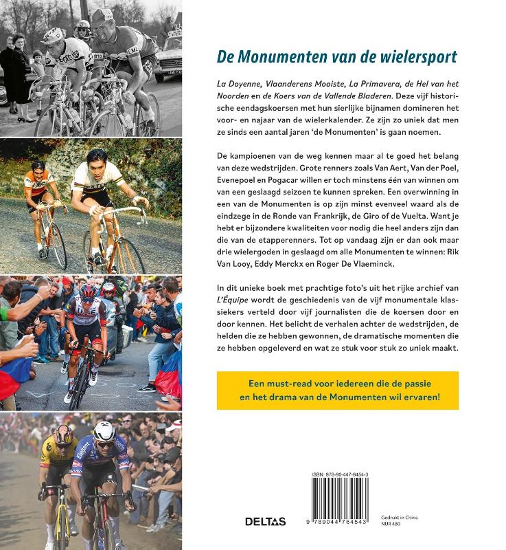Achterkant van De monumenten van de wielersport
