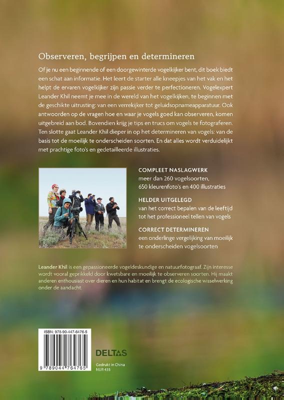 Achterkant van Handboek vogels observeren