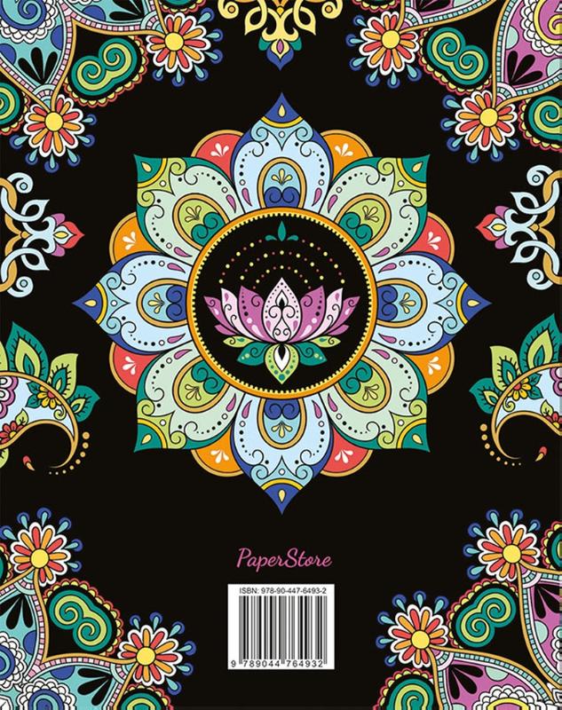 Achterkant van Mandala meditations kleurboek